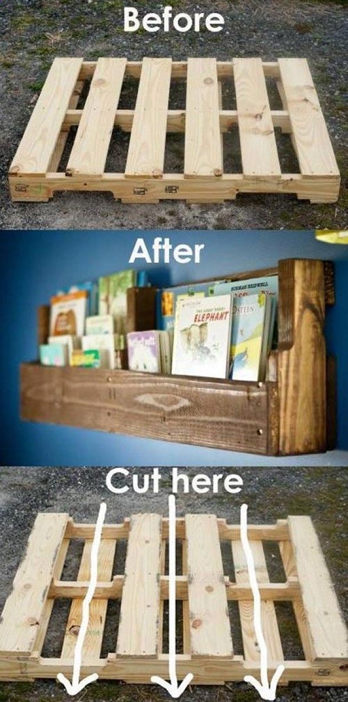 Make a pallet bookshelf