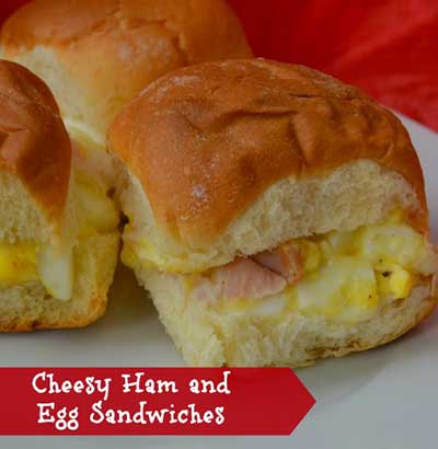  Cheesy Ham and Egg Sandwiches