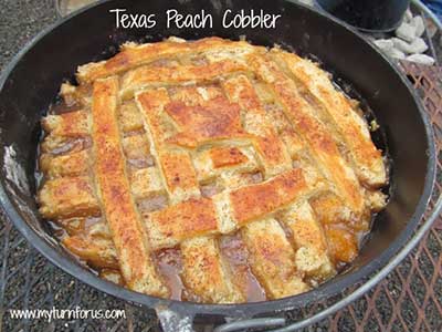 Dutch Oven Texas Peach Cobbler