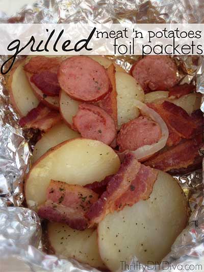  Grilled Meat ‘n Potatoes Foil Packets