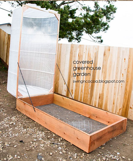 Hinged Covered Greenhouse Garden