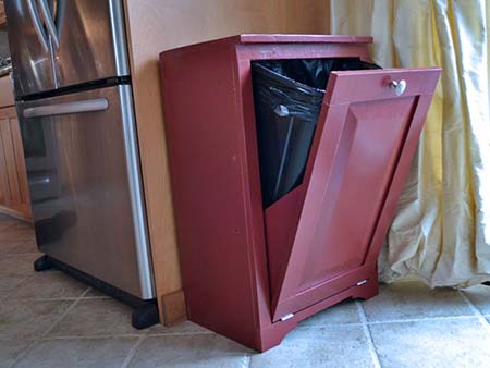 Wood Tilt Out Trash or Recycling Cabinet