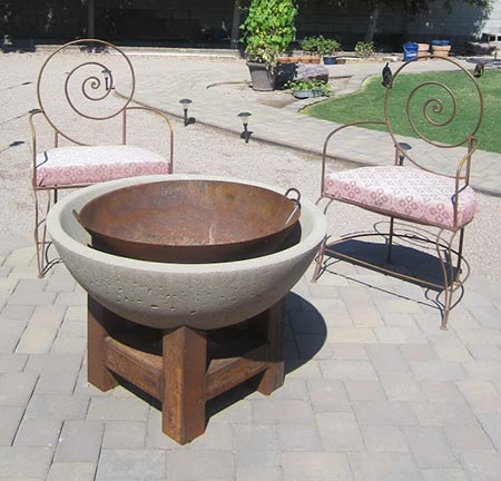  Concrete With Metal Insert Fire Pit