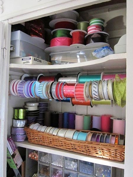 MY CRAFTS CLOSET–RIBBON ORGANIZATION IDEA