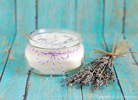 DIY Lavender Mason Jar Candles