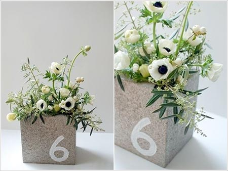 Cinder block centerpieces