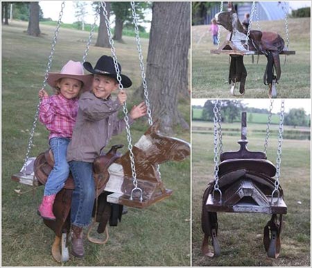 Outdoor Horse And Saddle Swing