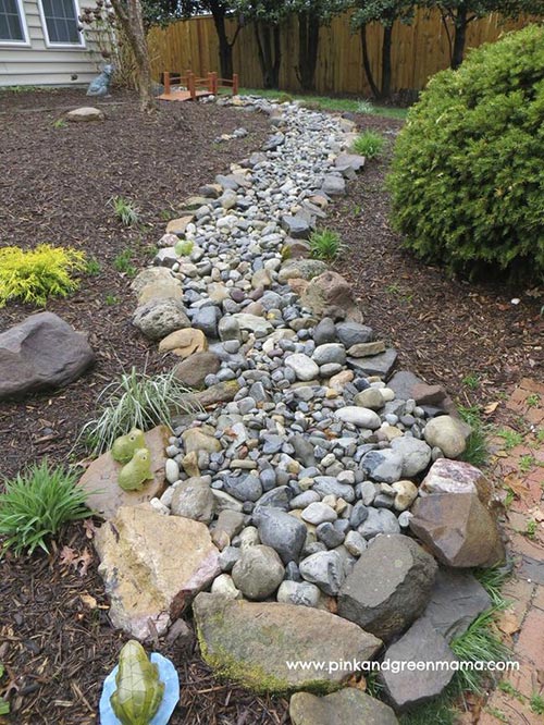 dry Creek Bed Edging Idea