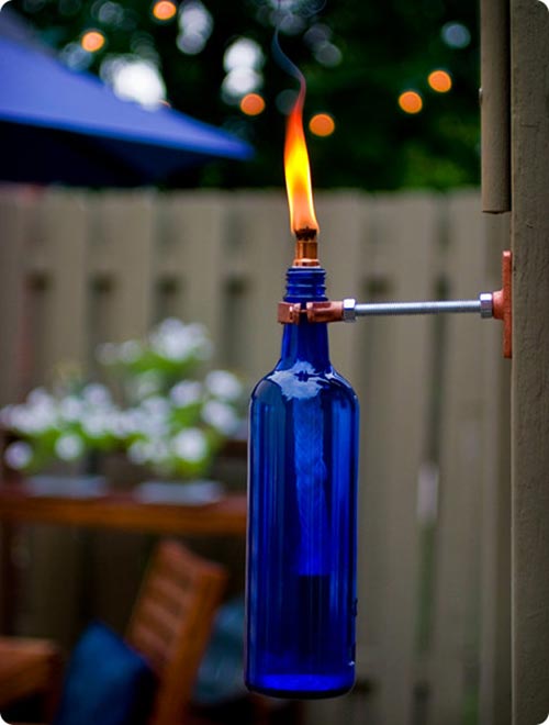 DIY: Wine Bottle Tiki Torches