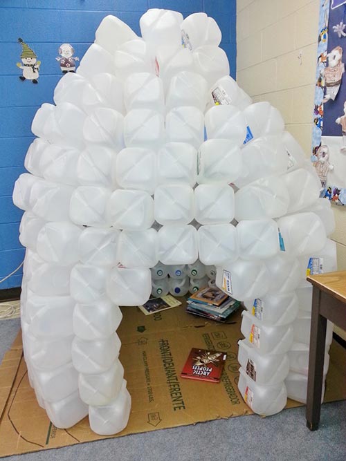 Igloo Made out of Gallon Jugs