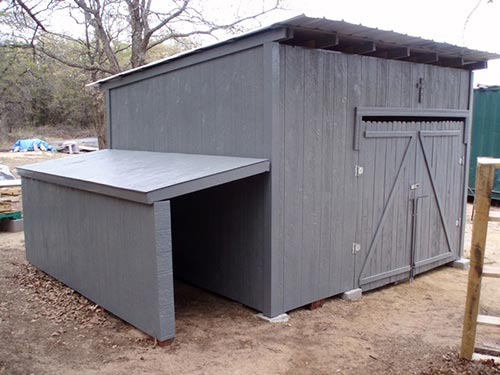 pallet shed extension with waney edge cladding, normal