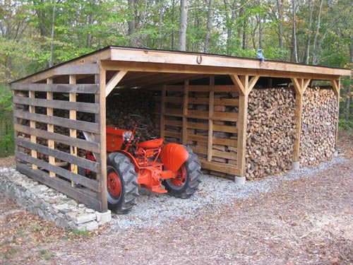 Firewood storage shed from pallets
 