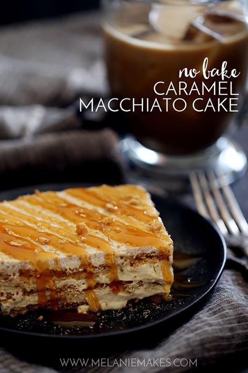 No Bake Caramel Macchiato Cake