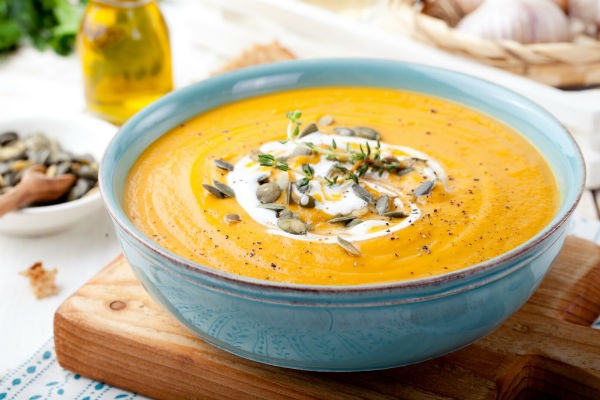 Spiced Pumpkin, Carrot, and Sweet Potato Soup
