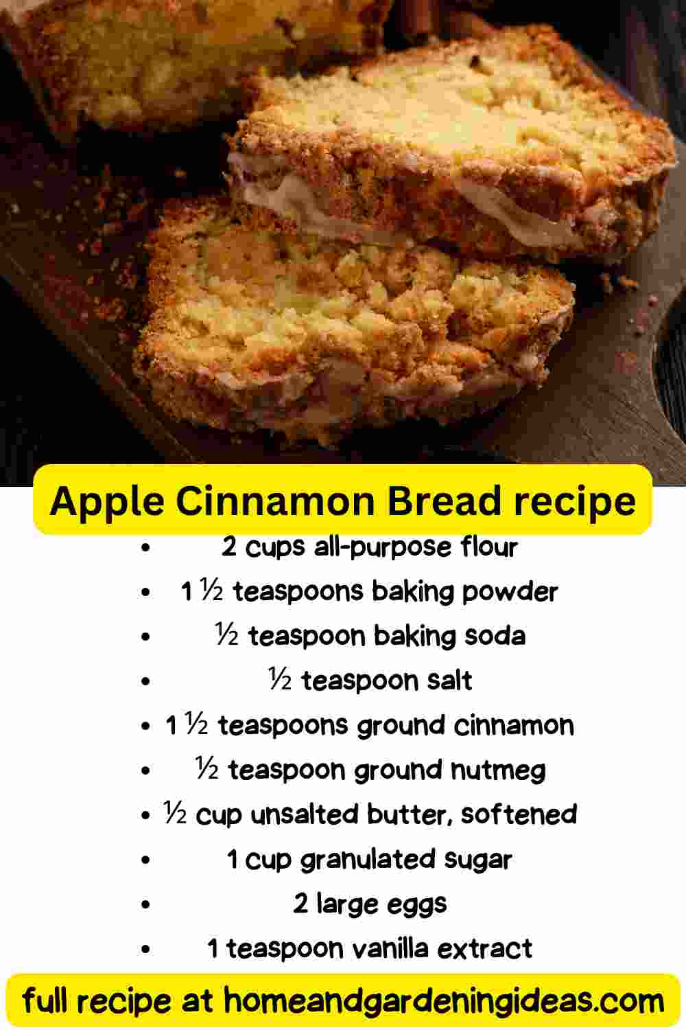 Apple Cinnamon Bread recipe (share)