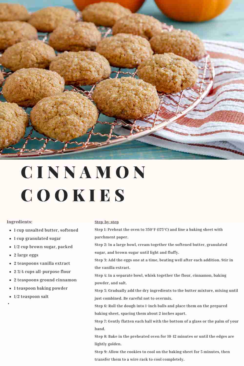 Recipe Card for Cinnamon Cookies