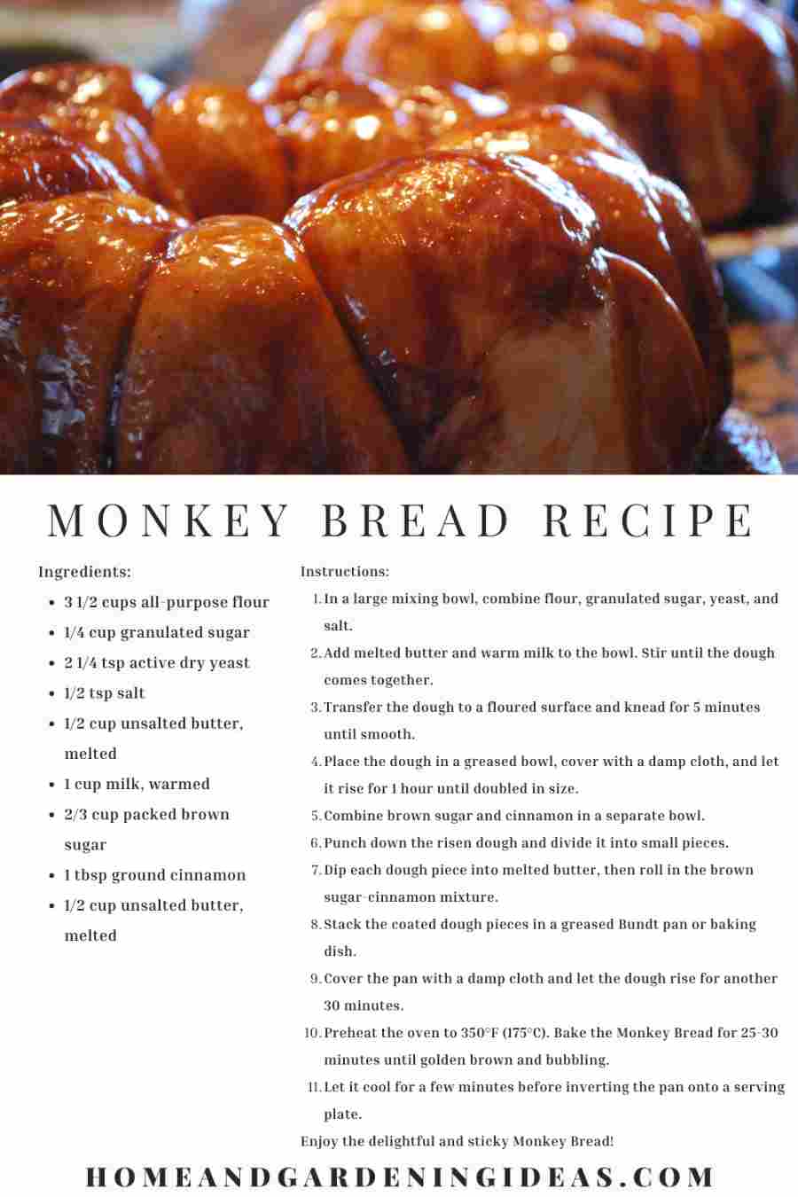 recipe card Monkey Bread Recipe