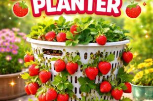 Laundry Basket Turned Strawberry Planter