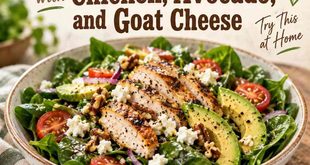 Spinach Salad with Chicken, Avocado, and Goat Cheese